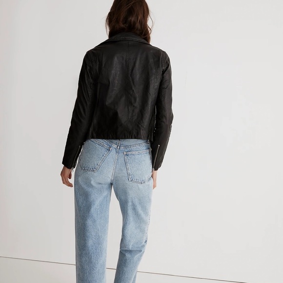 Madewell Washed Leather Motorcycle Jacket - Picture 3 of 14